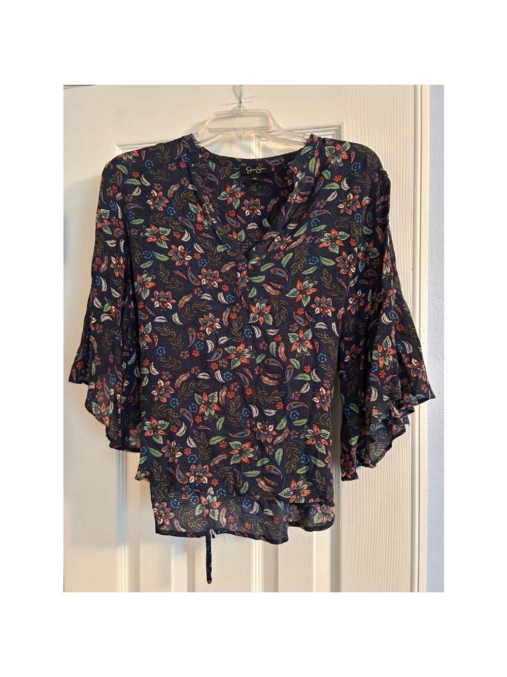 🔵Jessica Simpson Woman’s Blouse, Top, S, Blue, Multi Color